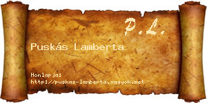 Puskás Lamberta névjegykártya